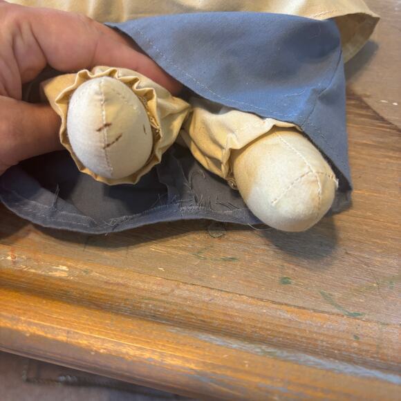 Primitive Fabric Doll Pair  Set Amish Mennonite Faceless Folk Art Boy Girl Decor - Picture 7 of 9